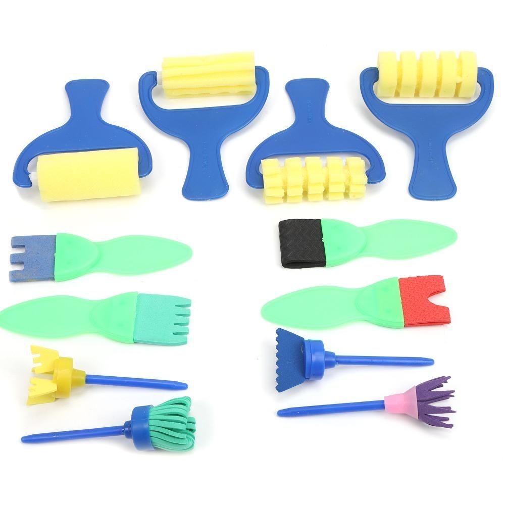

12PCS Roller & Stamp Combo EVA Stamp Roller Set EVA Foam Made Sponge Painting Roller Art Class Painting Brush