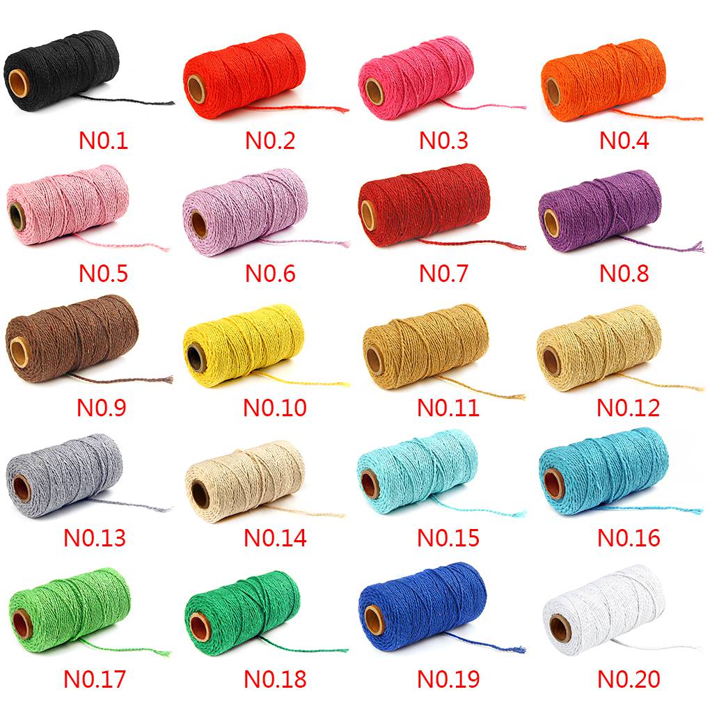 2mm Baumwolle Bäckerzwirn Seil Schnur Kordel zum Geschenkverpacken Verpacken DIY
