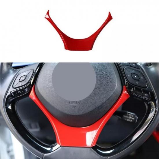 Steering Wheel U-Type Panel Cover Trim Bright Red For Toyota C-HR CHR 2018-