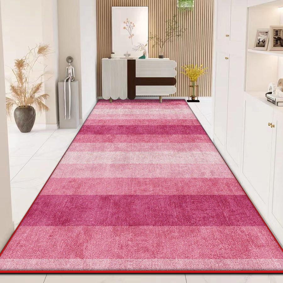 Grey Simple Light Luxury Long Corridor Carpet Runner Senior Decoration Hall Passageway Rugs Stairway Non-slip Floor Mat Washable