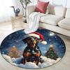 Christmas Dog Pattern Round rug,Carpet Rug for Living Room Bedroom Playroom ,Non-slip Floor Mat,Holiday Gifts and Birthday Gifts.