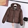 2026 Womens Short Winter Cotton Puffer Jacket Loose Fit Thick Warm Korean Fashion Coat