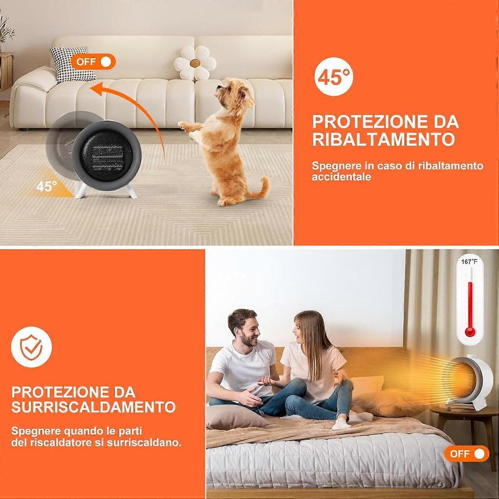 Kleiner Heizlüfter, 1000W/700W Energiesparender Elektrischer Badezimmerheizlüfter, Mini-Heizlüfter, für Badezimmer, Büro, Wohnzimmer