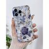 Blue Gold Floral Ornament Art Phone Case for iPhone 17 16 15 14 13 12 11 Series Pro Max Plus Double Layer Protection
