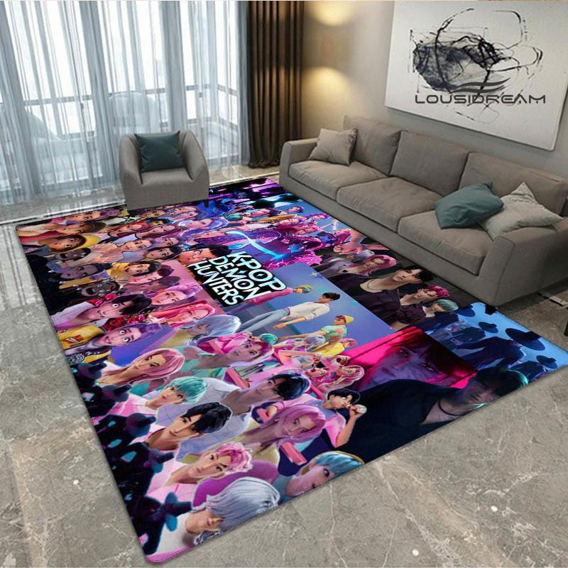 3D KPop Demon Hunters Print Carpet Non-slip Carpet Outdoor Carpets Area Rug Home Bedroom Decor Rug for Bedroom Birthday Gift