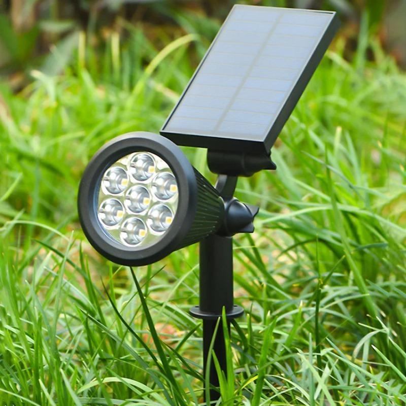 7LED Solar Light Outdoor Lawn Lamp Super Bright Rainproof Ground Lawn Lamp Home Outdoor Landscape Garden Projection Lighting