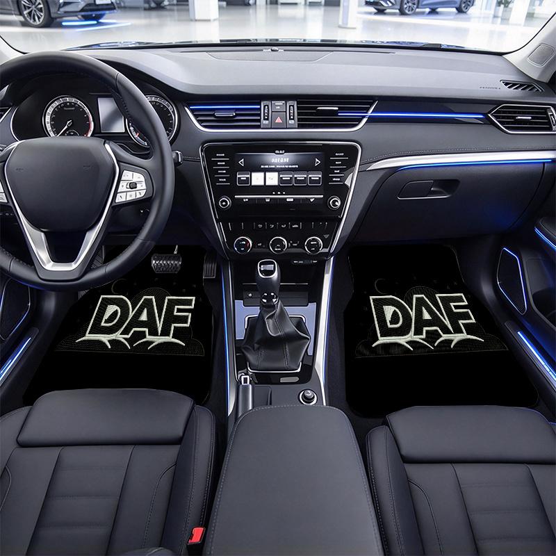 DAF pattern  Black Car Floor Mats Full Coverage All-Season Car Mats, XPE Non-Slip And Wear-Resistant Mats Suitable for SUV Interiors, Textured Car Car