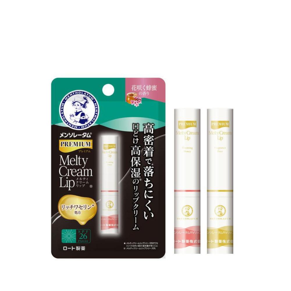 Rohto Mentholatum Premium Melty Cream Lip Flowering Honey Scent  Unscented 24g