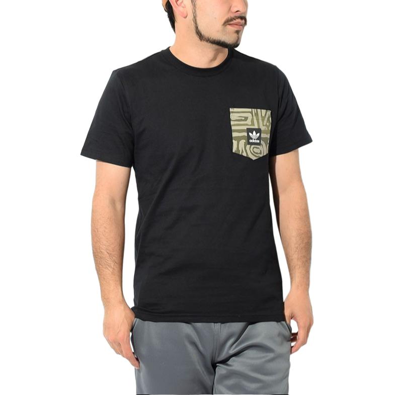 Adidas Originals Skateboarding Dakari Pocket S/S Tee Comfortable Soft Skin-Friendly Short Sleeve T-Shirt Men Tops Black DU8339