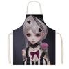 Cartoon Gothic Girls Print Kitchen Aprons Fantasy Angel Home Cleaning Clothing Linen Pinafore Waterproof Chef Cooking Apron