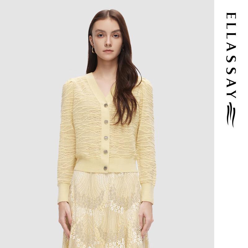 ELLASSAY Women's Elegant V-Neck Wool Blend Knit Top