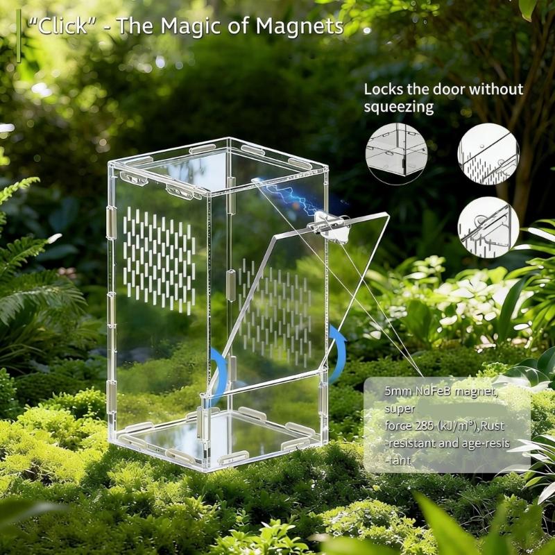 Amphibian Breeding Box Convenient Terrarium with Front Opening Door For Easy Maintenances Jumping Spiders Encloure