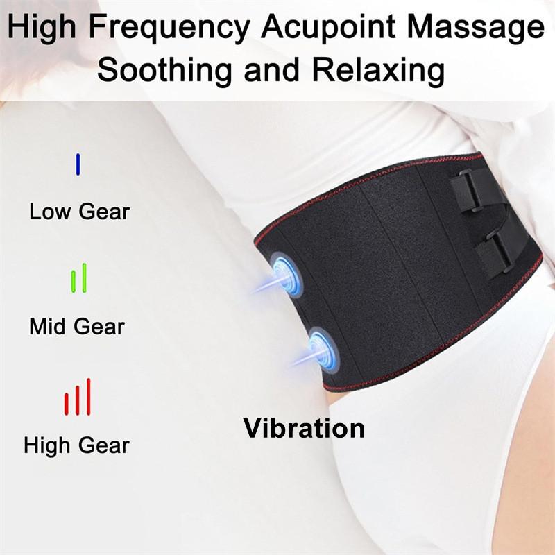 Abdomen Warmer Wireless Far Infrared Heating Lumbar Massager High Frequency Vibration Waist Massage Belt Heating Pad