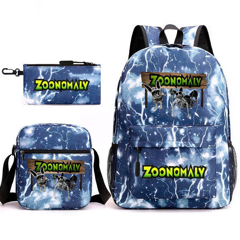 Deformed Zoo Surrounding Primary School Students Schoolbag Trend Starry Sky Backpack Leisure Three-piece Set