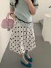 Thirteen Row Women's Fluffy Polka Dot Skirt with Elastic Waist