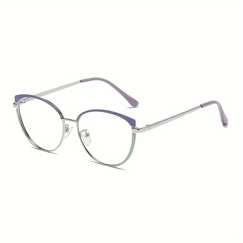 1Pcs Sweet Wind Color Change Anti Blue Light Glasses Cute Metal Elliptical Frame Women'S Fashion Glasses