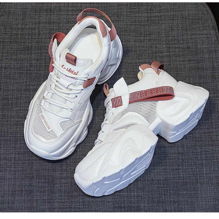 Dad shoes women's shoes 2025 spring new thick-soled inner height increase explosive version casual fashion versatile student shoes women's shoes