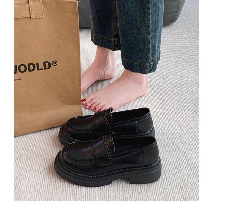 2025 Women's British Style Leather Loafers - Autumn Fashion, Versatile Slip-On Retro Shoes