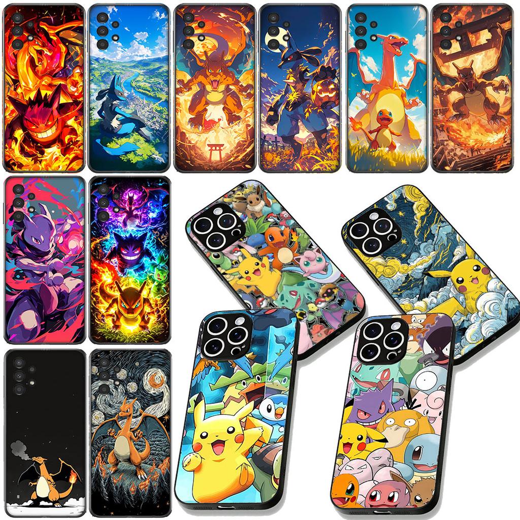 Cute P-Pikachus Charmander P-Pokemons Phone Case for Xiaomi Redmi Note 12 11 10 A3 Pro 10A 10C 12C Note12 5G Protective Cover