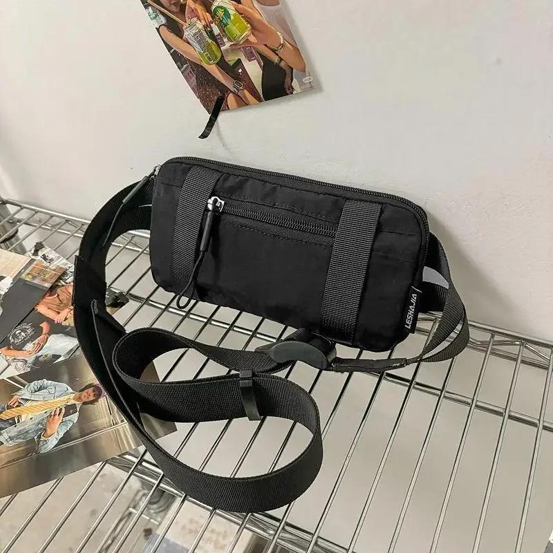 Sports Chest Waist Bag Nylon Canvas Lightweight Multifunctional for Running Cycling Fitness Outdoor Travel Commuting