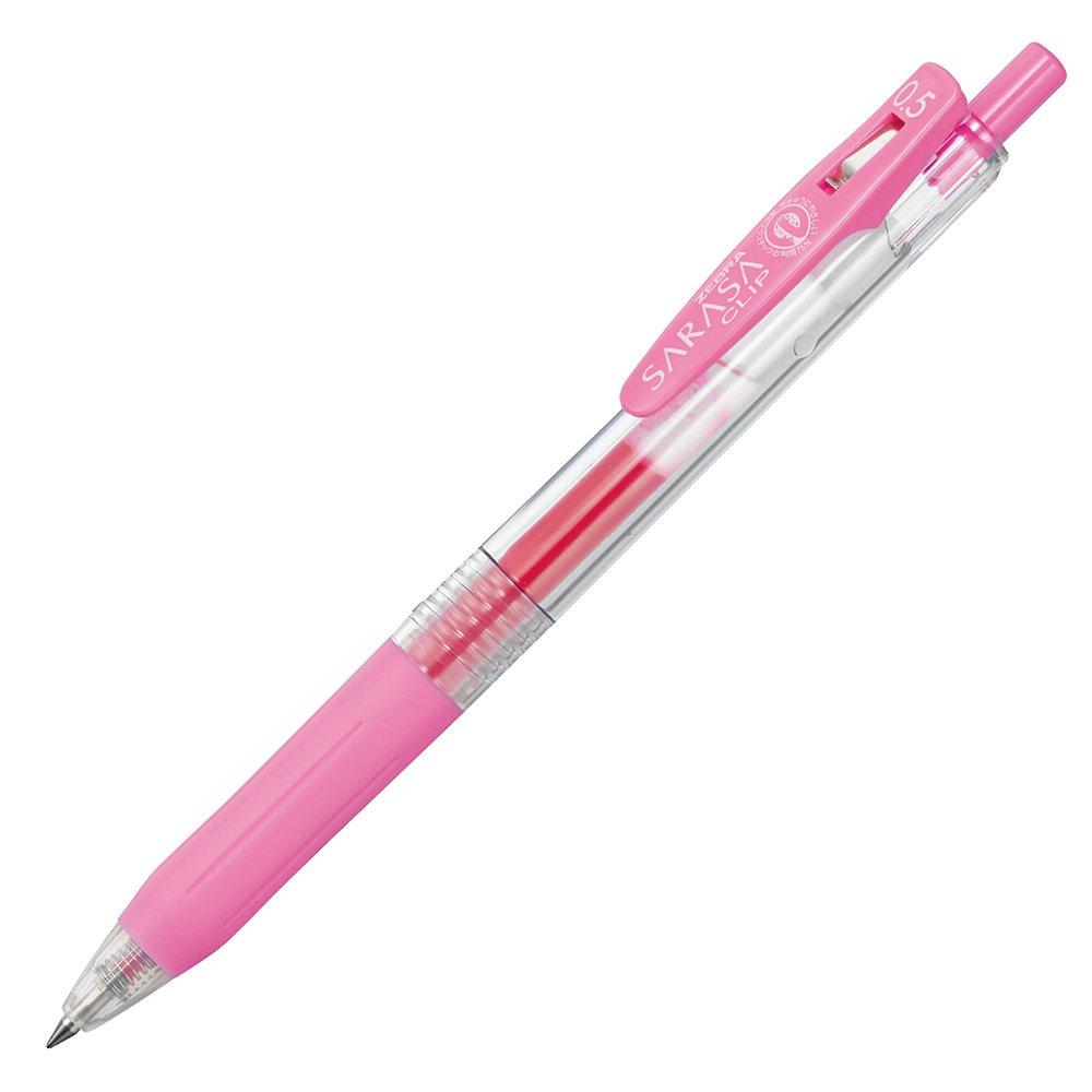 Zebra Sarasa Clip Gel Ballpoint Light Pen, 0.5mm, Pink, 10-Piece Set, B-JJ15-LP