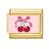Vintage Pink Strawberry Watermelon Cat Dog Star Butterfly Golden Charm Links 9MM Stainless Steel Bracelet DIY Making Jewelry