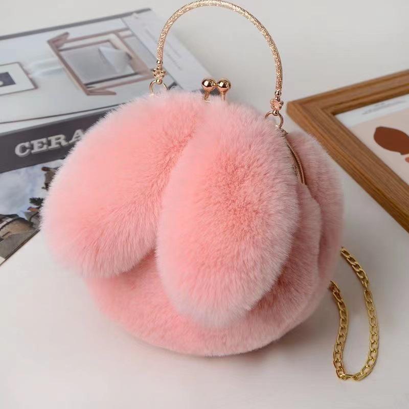 

Exquisite Plush Rabbit Ears Crossbody Bag - Versatile, Fashionable Cell Phone Shoulder Bag for Women