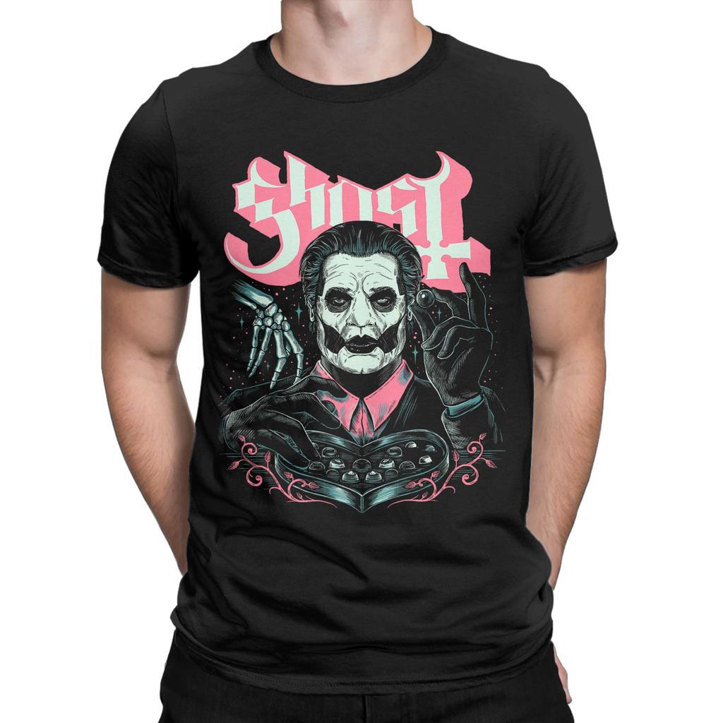Ghost Band Valentines Day Flower Heart Skull Cotton T Shirt For Mens Y2K TShirts ONeck Hip Hop Tee Shirt Plus Size Clothing