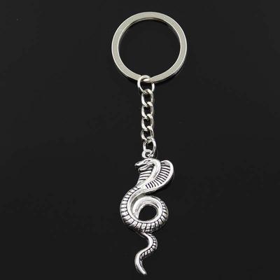 Fashion Keychain 49x19mm King Cobra Snake Bronze   Pendants DIY Men Jewelry Car Key Chain Ring Holder Souvenir Gift