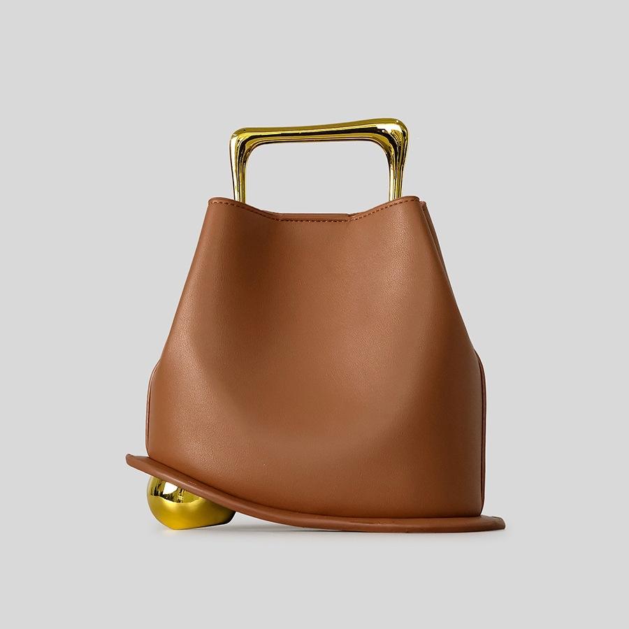 Leichter Luxus Mode Metall Tragbar Unregelmäßige Eimer Tasche Texturierte Bankett Tasche Damen Handtasche