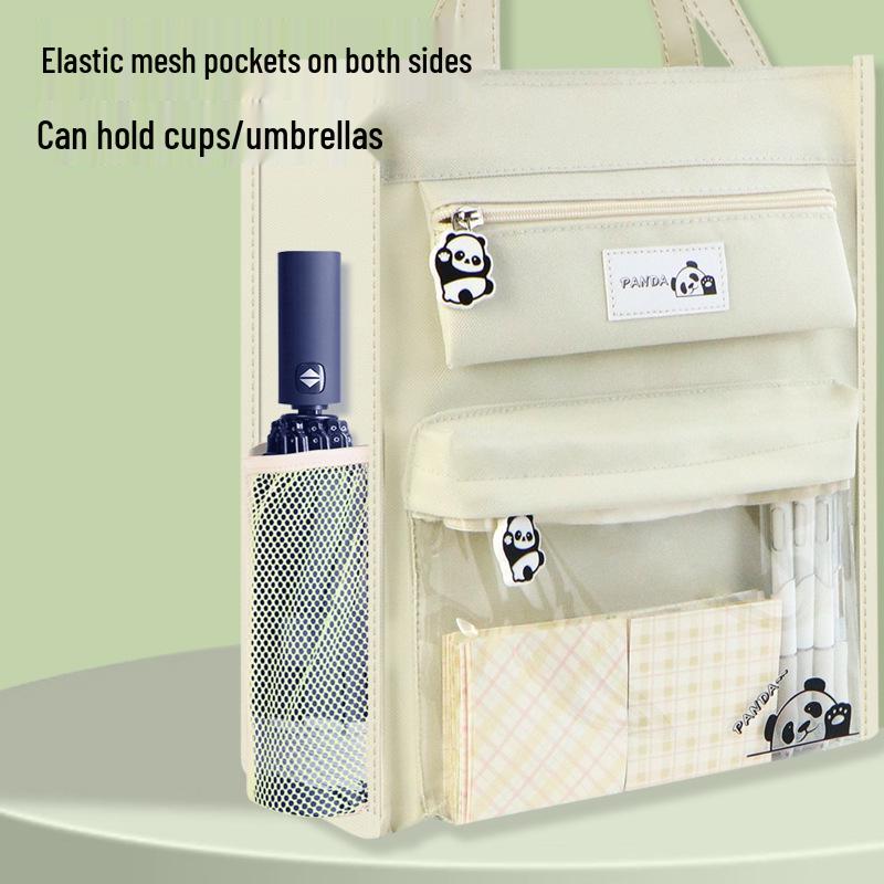 Transparent Canvas Art Bag: Portable Storage for Primary Students