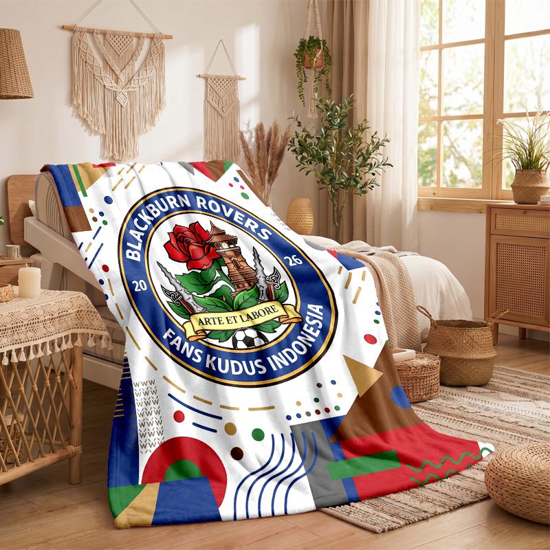 Blackburn Rovers Football Print Flannel Blanket Soft Warm Sofa Bed Throw Blanket For Home Office Bedroom
