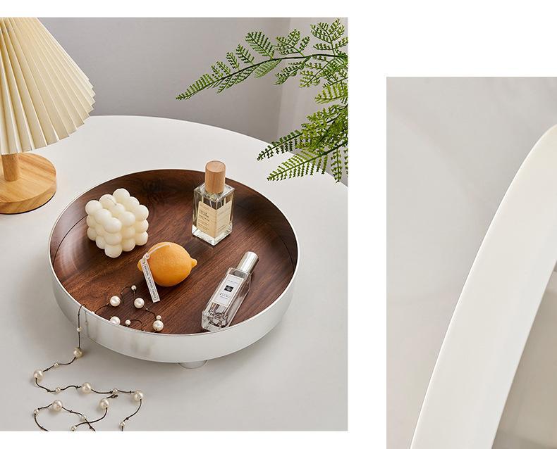 Nordic Round Coffee Table Tray for Ornaments, Aromatherapy, Perfume, and Cosmetics Storage.