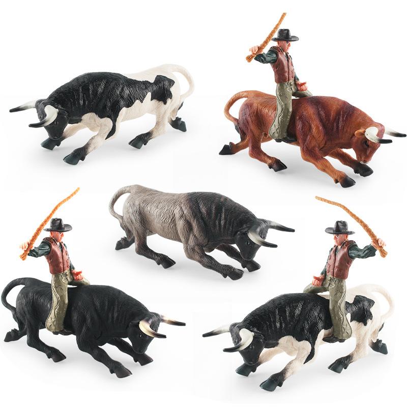 Simulation Spanish Matador Set Static Model North African Bison Bulltamer Solid Static Ornament Toy