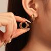High-End Metallische Geometrische Kreis Ohrklemme Ohrringe für Frauen