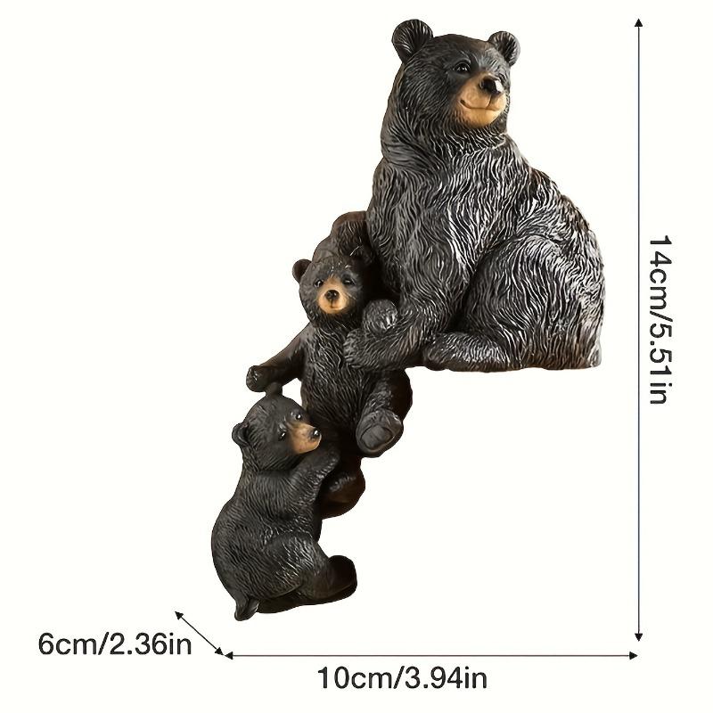 1 Stück Rustikale Harzbärenskulptur Charmante Miniatur-Bärenfamilie Perfekt für Weihnachts-Tischdekoration Und Außengarten-Dekoration Langlebige Raumdekoration