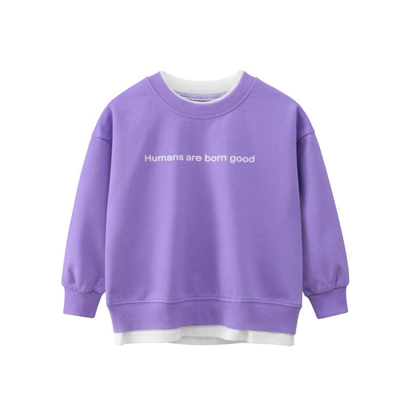 

Высококачественный топ для девочек, повседневный детский свитер, модная детская одежда 100cm фиолетовый