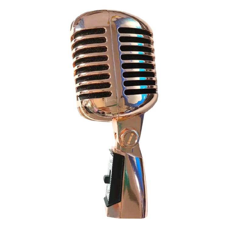 Metal Dynamic Microphone Metal Appearance with Retro Frame Self-tensioning Metal Frame for Stage and Studio Use