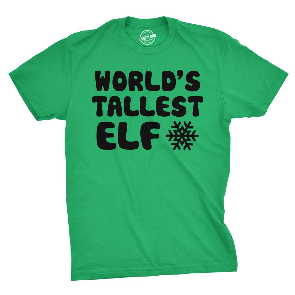 World's Tallest Elf T Shirt Funny Sarcastic Christmas Tee for Holiday Party
