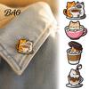 Bag Decor Pin Cartoon Coffee Cup Cat Brooch, Kitten Enamle Lapel Pin, Animal Daily Outfit Brooch Theme Alloy Badge, Clothing Accessories for Lovers