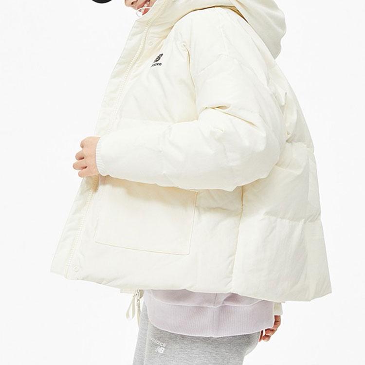 New Balance Down Jackets Women's White Stand Collar Moderate Other AWJ13342-SST