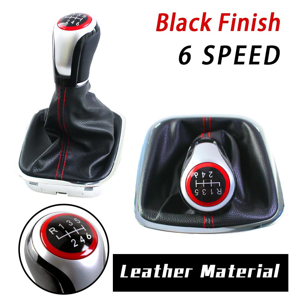 

Factory New Product 5 6 Speed Manual Shift Knob With Leather Boot Cover For Polo 6R 6C 2011-2019 Replacement Car Accessories