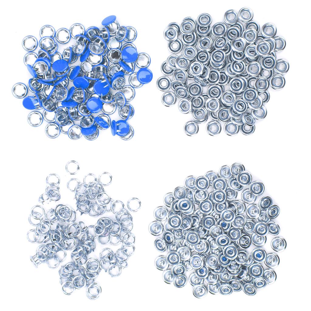 100 Set Snap Button Colorful Brass Prong Press Stud Sewing Fasteners with Installation Tool