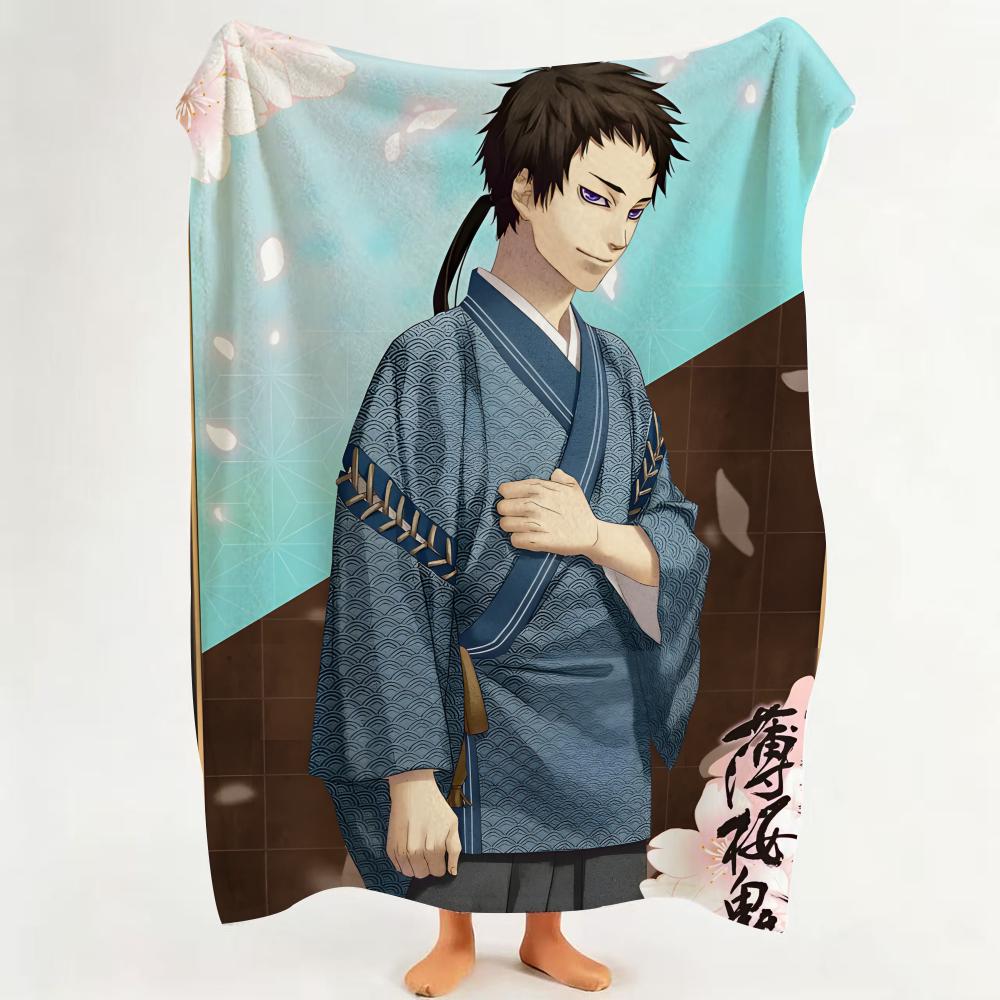 

Anime H Hakuoki Throw Flannel Throw Blanket Suitable for Sofa Living Room Bedroom 75cmx90cm