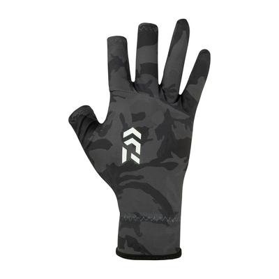 Flache fingerlose Handschuhe Schwarz Camo XL [Daiwa] DG-8224