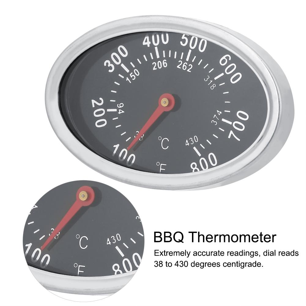 Stainless Steel BBQ Smoker Grill Thermometer Temperature Gauge 430 Celsius