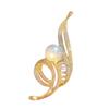 Elegant Women's Musical Note Breastpin with Rhinestones Pearls Alloy Brooch Pin Clothes Accessory for Party or Wedding