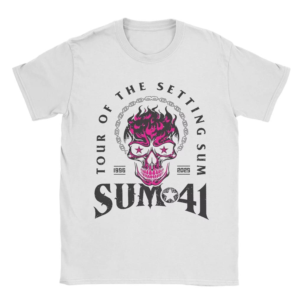 The Final Tour Sum 41 T-Shirt Men Funny Cotton Tee Shirt Round Collar Short Sleeve T Shirts Big Size Tops