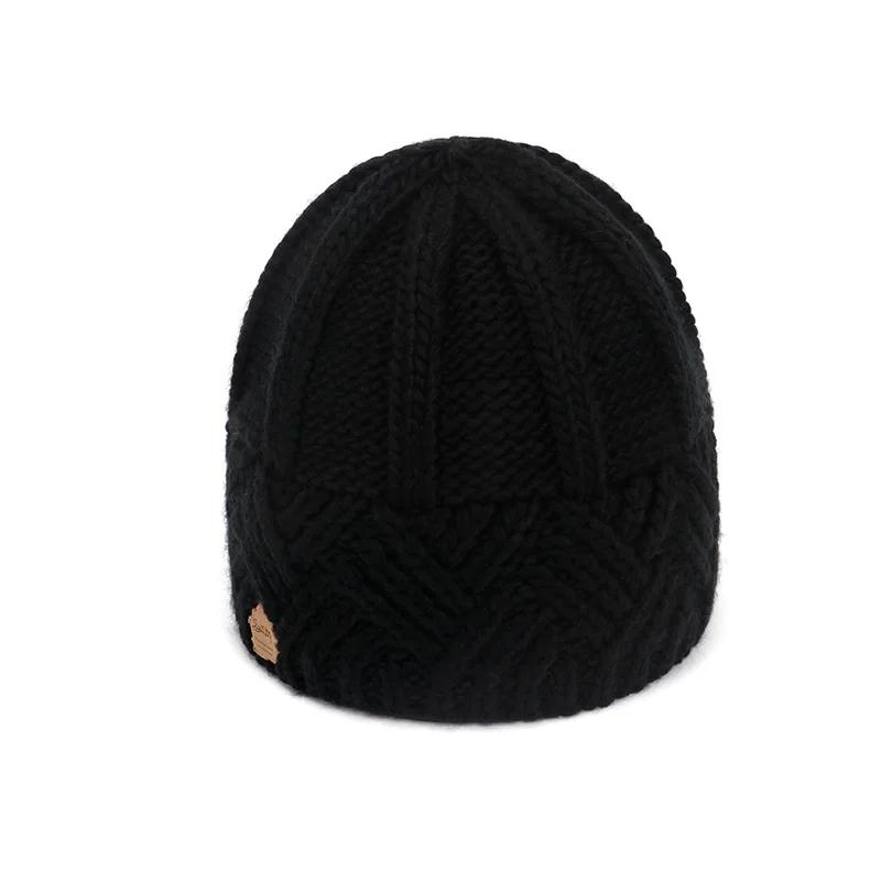 Autumn Winter Hat Knit Hats Warm Knitted Beanie Cap for Women Femme  Thick Stretchy Cap Faux Fur Caps