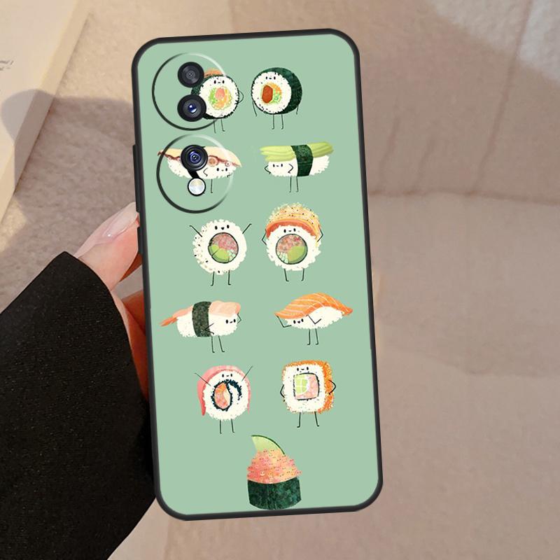 Kawaii Sushi Crowd For Honor Magic V5 5 6 7 Pro Case For Honor X9a X9b X9c X8a X8b 50 70 90 200 400 Lite Cover